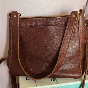 Portland Leather Rich Brown Triangle Bag and extras!